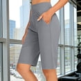 thumbnail image 5 of Vibrex Women's 5" Yoga Capris No Front Seam High Stretch Tight Leggings for Gym Running Workout,Gray_M, 5 of 9