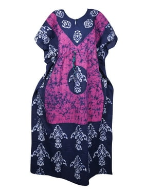 Mogul Women Caftan Tie Dye Maxi Dress Maternity Summer Resort Wear Beach Cover Up Batik Print Birthing Gown Nightwear Housedress 3X