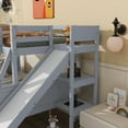 thumbnail image 4 of Miekor Furniture Twin over Full Bunk Bed with 2 Drawers, Slide, Shelves, Ladder, Rubber Wood Bunk Bed with Slide, Drawers,Grey 0204, 4 of 13