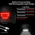 thumbnail image 2 of Bike Helmets for Adults - Front and Rear LED Lights Adjustable Bicycle Helmet for Adults Men Women Scooter Helmet for Commuting, Road Biking, Skating, Scooter, 2 of 6
