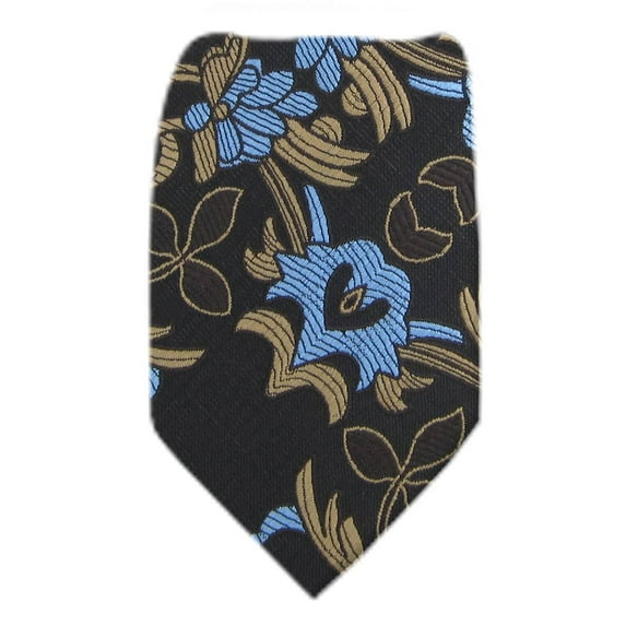 BuyYourTies - Brown Blue Boys Fashion Necktie