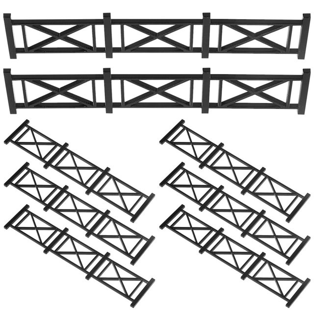 LEEYNEER 8 Pcs Railing Model Toy Dollhouse Miniature Fence Fences Black