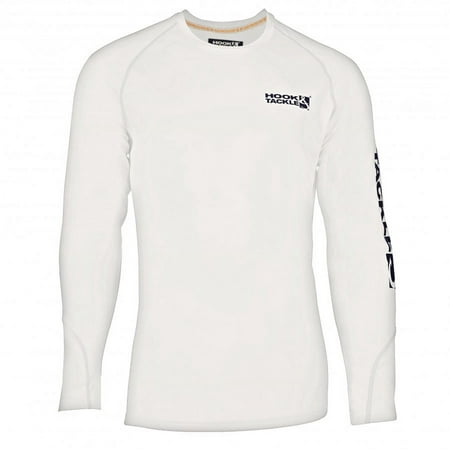 Hook & Tackle Men s Seamount Long Sleeve Sun Protection Fishing Shirt White XLarge