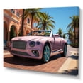 thumbnail image 2 of Designart "Pink Bentley in Miami II" Transportation Canvas Wall Art, 2 of 5