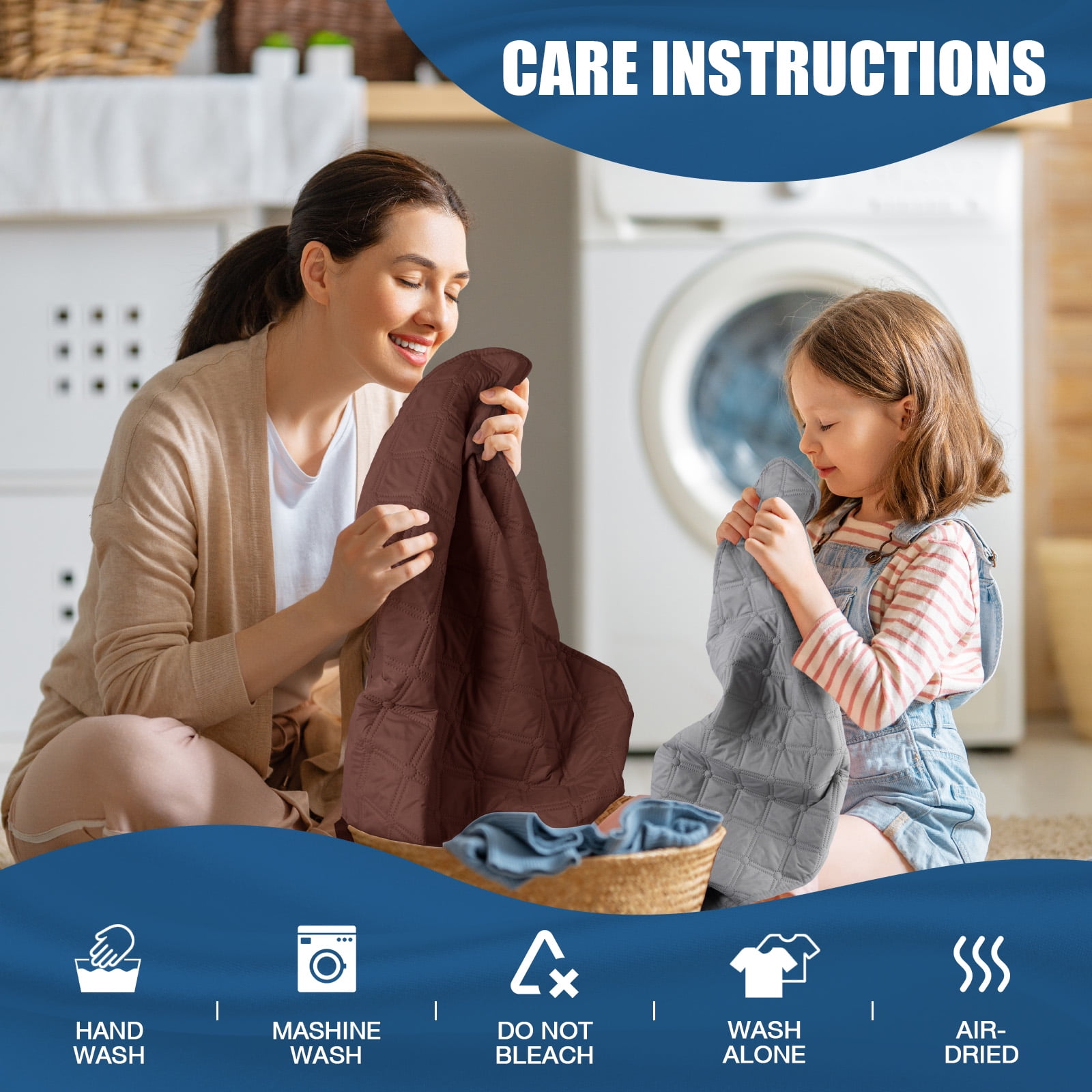 Timeles Waterproof Recliner Covers, Recliner Chair Covers with Leg Straps, Reversible Recliner Couch Cover for 1 Seat Reclining Sofa, Washable Chair Protector for Pets Kids(1 Seater 22", Coffee)