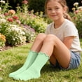 thumbnail image 3 of Dlentnea 3 Pack Girls Boys Crew Socks School Uniform Dress Solid Color Comfortable Casual Spring Sock for Kids, 3 of 6