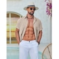 thumbnail image 4 of COOFANDY Men' Button Down Shirts Short Sleeve Shirts for Men Linen Textured Cotton Shirt, 4 of 6
