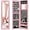 Pink, variant on CZMDZH Wall Mounted Jewelry Cabinet with Full Length Mirror, Over The Door Jewelry Armoire Organizer with Large Storage, Makeup Mirror & Velvet Lining (White)