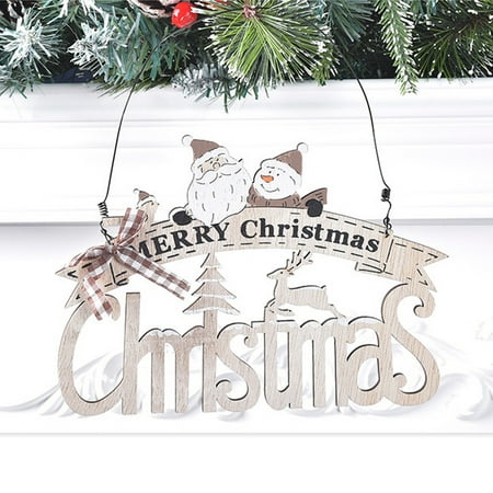 

WOXINDA Christmas Decorations Pendant Wooden Hanging Letters Color Layout Window Scene Home Decor