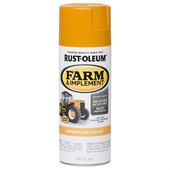 Rust-Oleum 7449830 Specialty Farm Equipment Spray Paint, 12 oz, Caterpillar Yellow