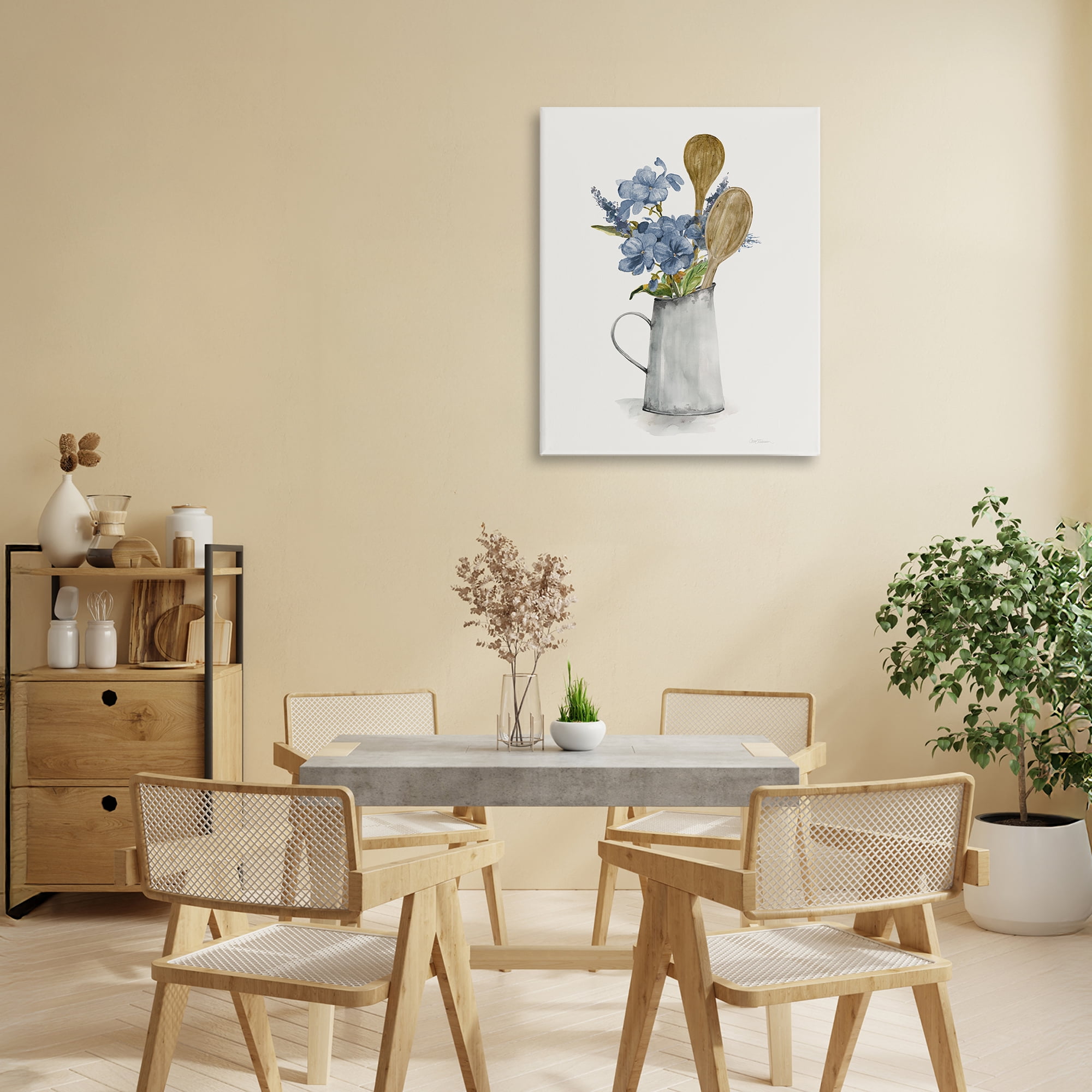 Stupell Industries Kitchen Spoons & Blue Blooms Canvas Wall Art, design by Carol Robinson