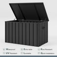 thumbnail image 5 of PURPLE LEAF Outdoor Deck Box 120 Gallon Waterproof Lockable Storage Box Container with Lid Deck Organization for Patio Cushions Side Table Pool Accessories Garden Tools, Gray, 5 of 11