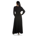 thumbnail image 3 of 24/7 Comfort Apparel Women's V-Neck Long Sleeve Maxi Dress, 3 of 4