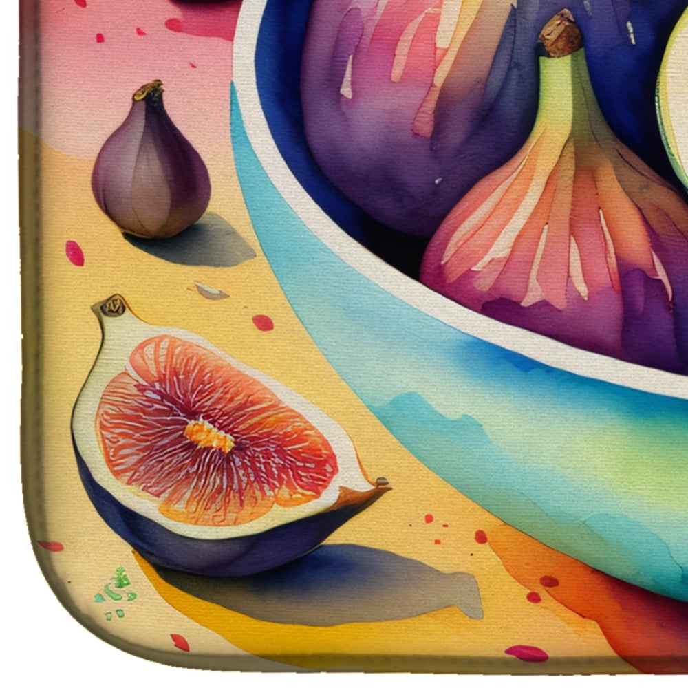 Colorful Figs Dish Drying Mat 14 in x 21 in