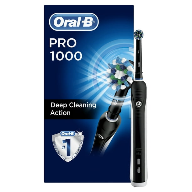 Oral-B 1000 Crossaction Electric Toothbrush, Rechargeable, Black - Walmart.com - Walmart.com