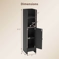 thumbnail image 3 of Costway Bathroom Storage Cabinet with Adjustable Shelf 1 Door & 2 Open Shelves Living Room Black, 3 of 9