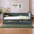 thumbnail image 3 of Harper & Bright Designs Twin Size Corduroy Daybed with 2 Storage Drawers, Modern Twin Upholstered Daybed Frame, Twin Sofa Bed for Living Room Bedroom Guest Room, Gray, 3 of 11