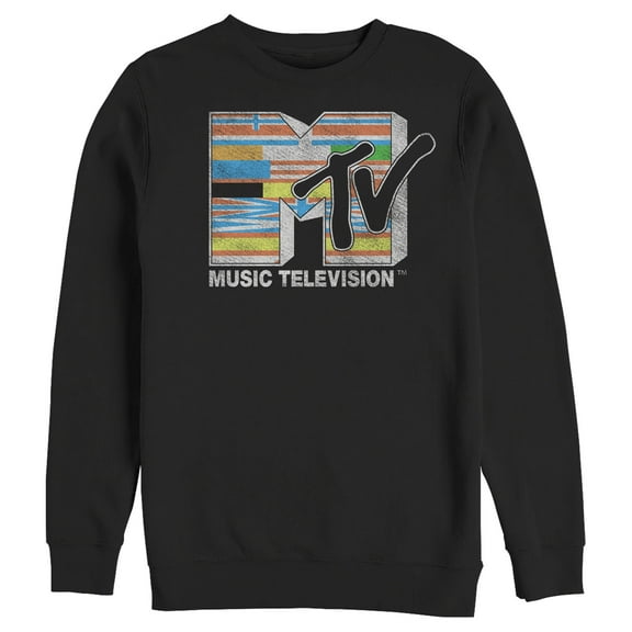 Men's MTV International Flag Logo Sweatshirt Black Large