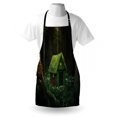 thumbnail image 3 of Fantasy Apron Surreal Little Forest House in Moss Enchanted Woodland with Elves Design, Unisex Kitchen Bib Apron with Adjustable Neck for Cooking Baking Gardening, Army and Hunter Green, by Ambesonne, 3 of 3