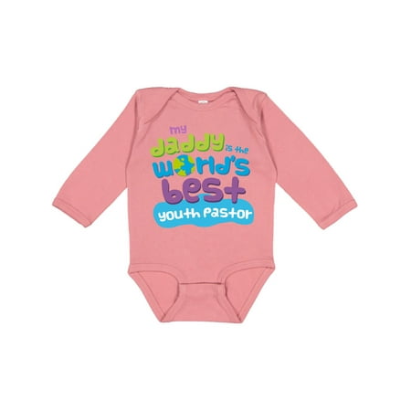 

Inktastic My Daddy is the World’s Best Youth Pastor Gift Baby Boy or Baby Girl Long Sleeve Bodysuit