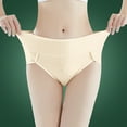 thumbnail image 2 of Daznico Womens Underwear - Womens Underwear Plus Size Cut High Waisted Briefs Comfortable Breathable Full Coverage Postpartum Panties - Panties for Women,Color:Beige,Size:L, 2 of 8