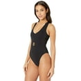 thumbnail image 2 of Tory Burch Swimwear Miller Plunge One-Piece Black, 2 of 2