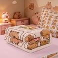 thumbnail image 5 of meiyoeat meiyoeat Capybara Alphabet Gifts Zipper Twin Comforter Sets with Fitted Sheet and 2 Pillowcases,Cartoon Initial Letter M Zipper Bedding Set,Pink Reversible,4-Piece, 5 of 7