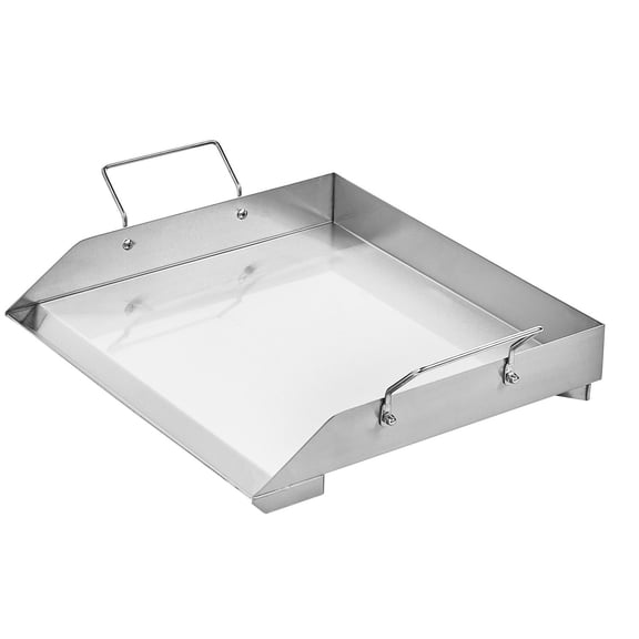 Stainless Steel Griddle 18x16 Flat Top Grill Plate for BBQ Grill Universal Rectangular Cookware with Handle
