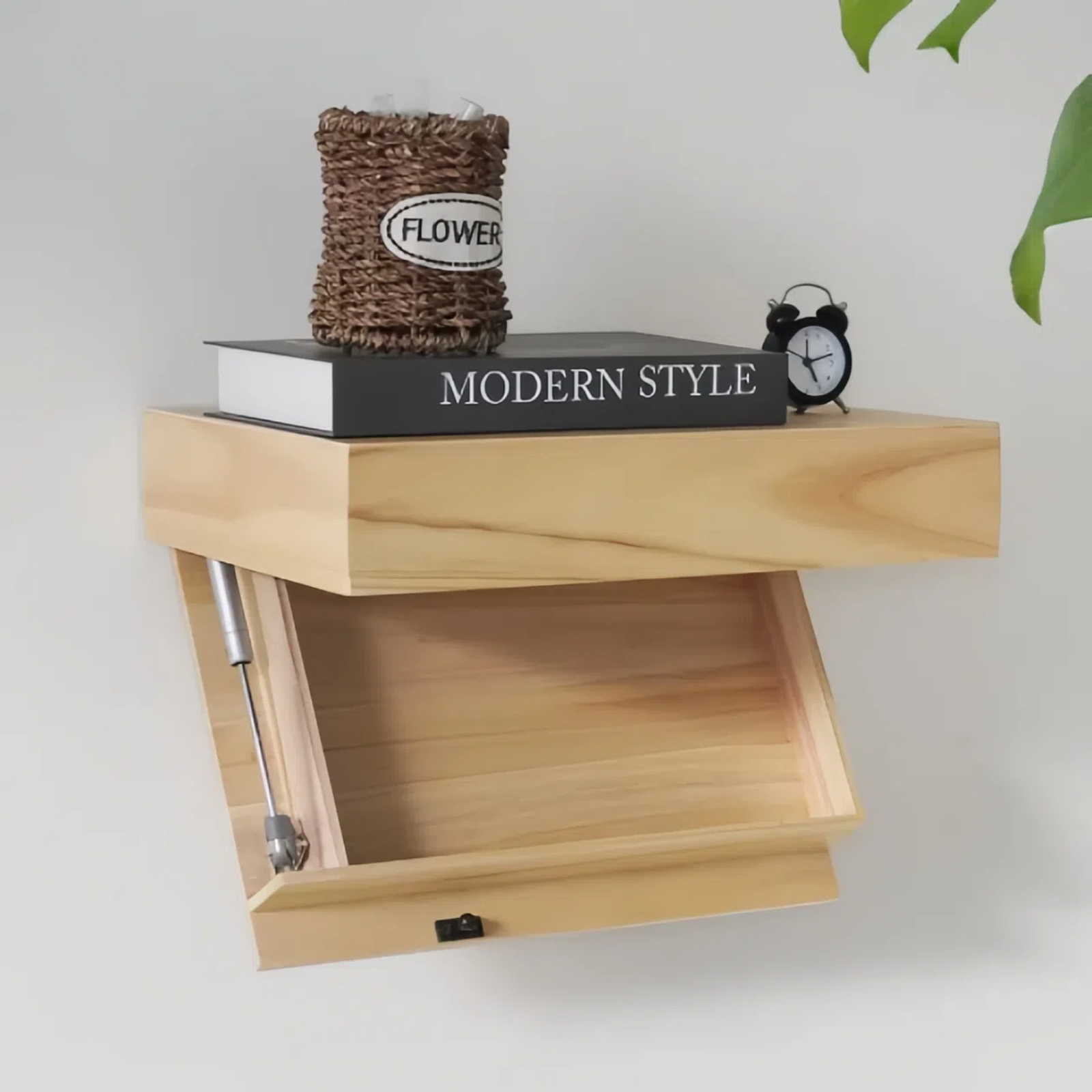 Lufushangmao Wall Hanging Shelf with Hidden Compartment, 15.75x11.02in, Requires Drilling Floating Shelves, Concealed Storage for Books, Wall Decor