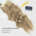 thumbnail image 2 of Invisible Wire Hair Extensions with Transparent Headband Adjustable Size 4 Secure Clips Long Wavy Secret Wire Hairpiece for Women (16 Inch, Light Brown mix Golden Blonde), 2 of 7