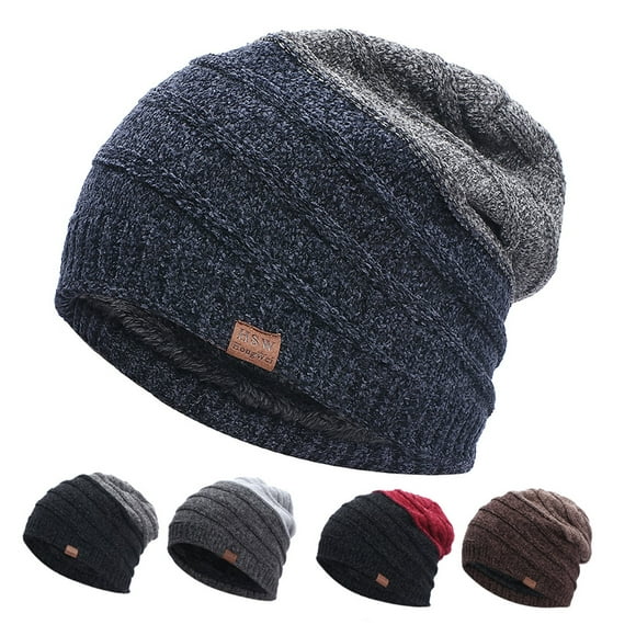 Slouchy Beanie for Men Winter Hats for Guys Cool Beanies Mens Lined Knit Warm Thick Stocking Beanie Hat