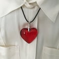 thumbnail image 6 of Vintage Heart Necklace Glass Pendant Colorful Necklace Jewelry Women Valentine Day Gifts Elegant Clavicle Chain Necklace, 6 of 8