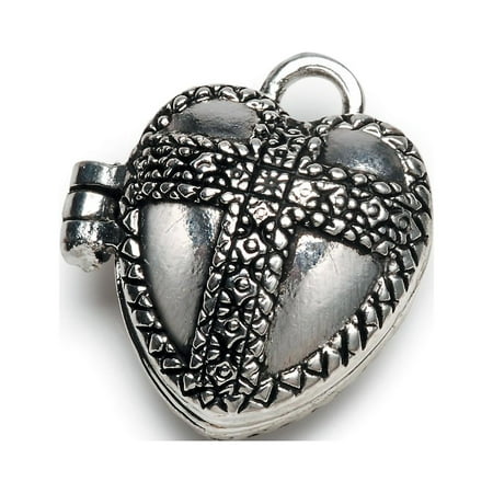 Silver Heart with Cross Prayer Box Charm