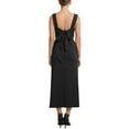 thumbnail image 3 of INSPIRE CHIC Women's Cocktail Dress Bow Tie Backless Square Neck Sleeveless Ruched Bodycon Dresses S Black, 3 of 5