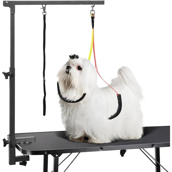 XYADX Adjustable Pet Grooming Arm, 1 Pack Heavy Duty Grooming Loop with Clamp for Dogs & Cats, Gray