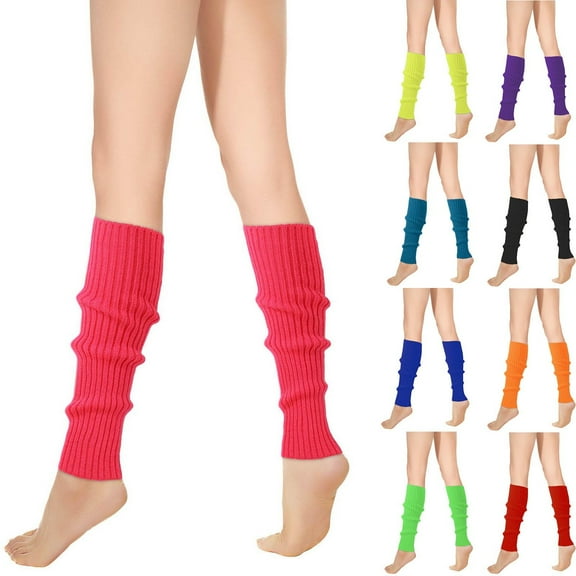 YFGEFTR 80s 90s Leg Warmers for Women, Neon Ribbed Leg Socks, Stylish Accessories for Inspired Outfits for Yoga, Running, Hiking