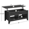 thumbnail image 3 of Yaheetech 41" Wooden Lift Top Coffee Table with Hidden Compartment & Cubic Open Shelves, Black, 3 of 7
