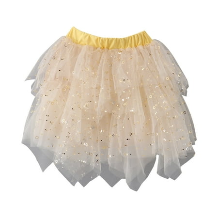 

kpoplk Tutu Skirts for Toddler Girls Children s Mesh tutu Skirt for Girls Clothing Princess Kids Birthday Princess Show Dance Waist Skirt(Beige)
