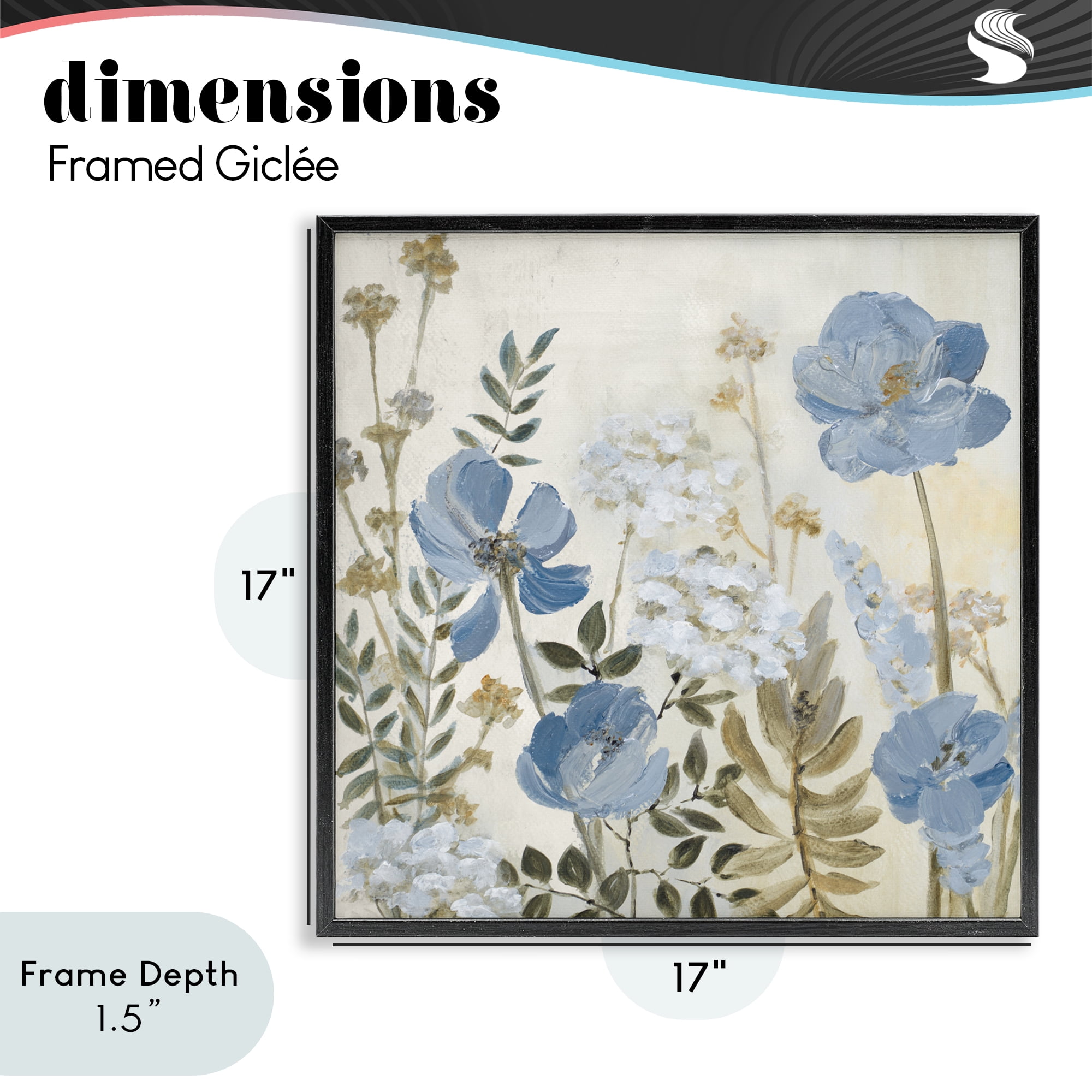 Stupell Industries Peaceful Blue Iris Garden Black Framed Giclee Art, design by Lanie Loreth