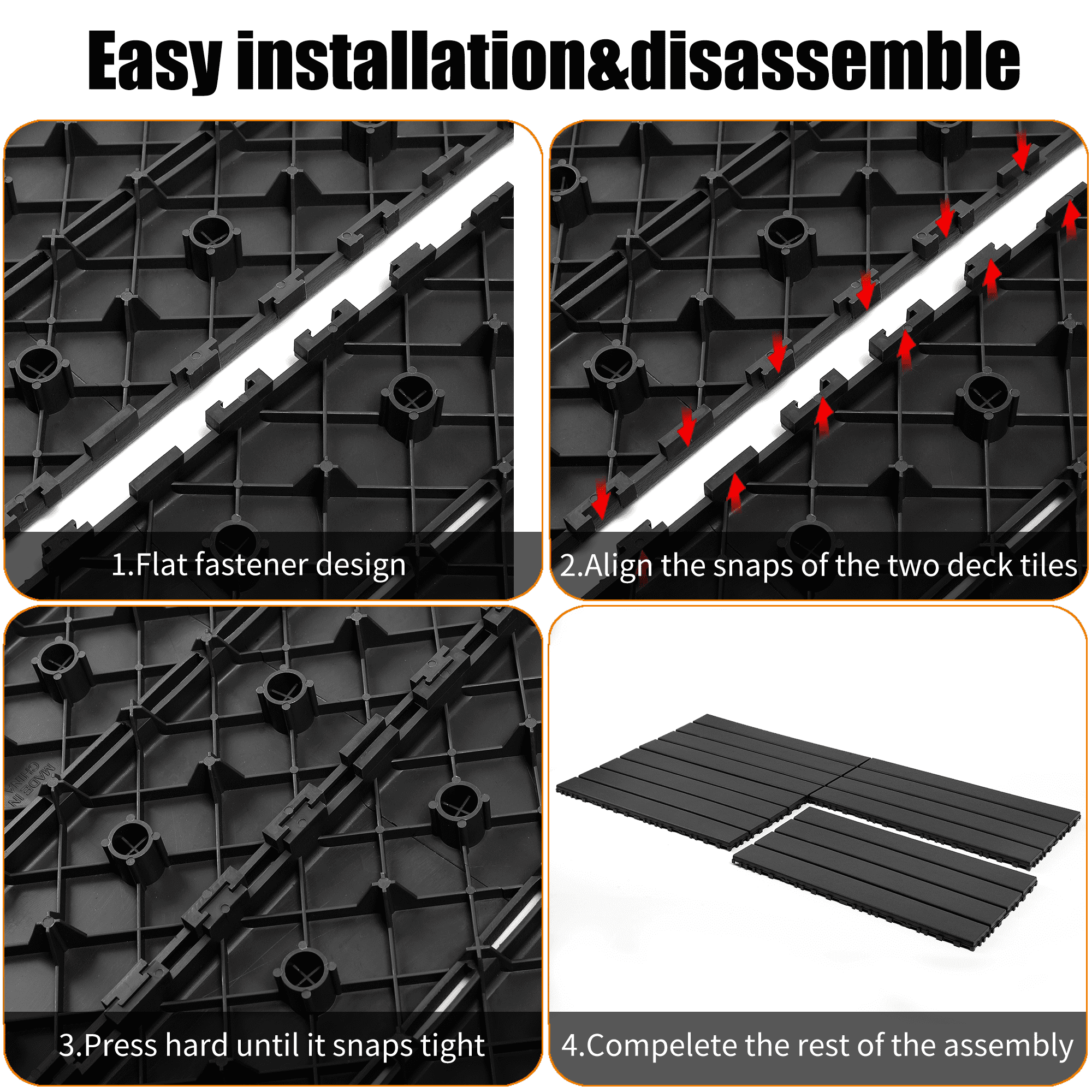 PP Interlocking Deck Tiles, Strong Load-Bearing, Easy Install, Versatile Use, Indoor & Outdoor