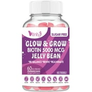 VITINITY Biotin 5000 Mcg Extra Strength Vegetarian (Vitamin B) Sugar-Free Supplement-Supports Healthier Hair & Skin - Women & Men 120 Veggie Sugar-Free Jelly Beans (30 Day Supply)