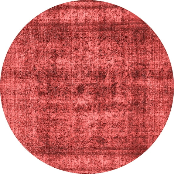 Ahgly Company Indoor Round Oriental Red Industrial Area Rugs, 4' Round