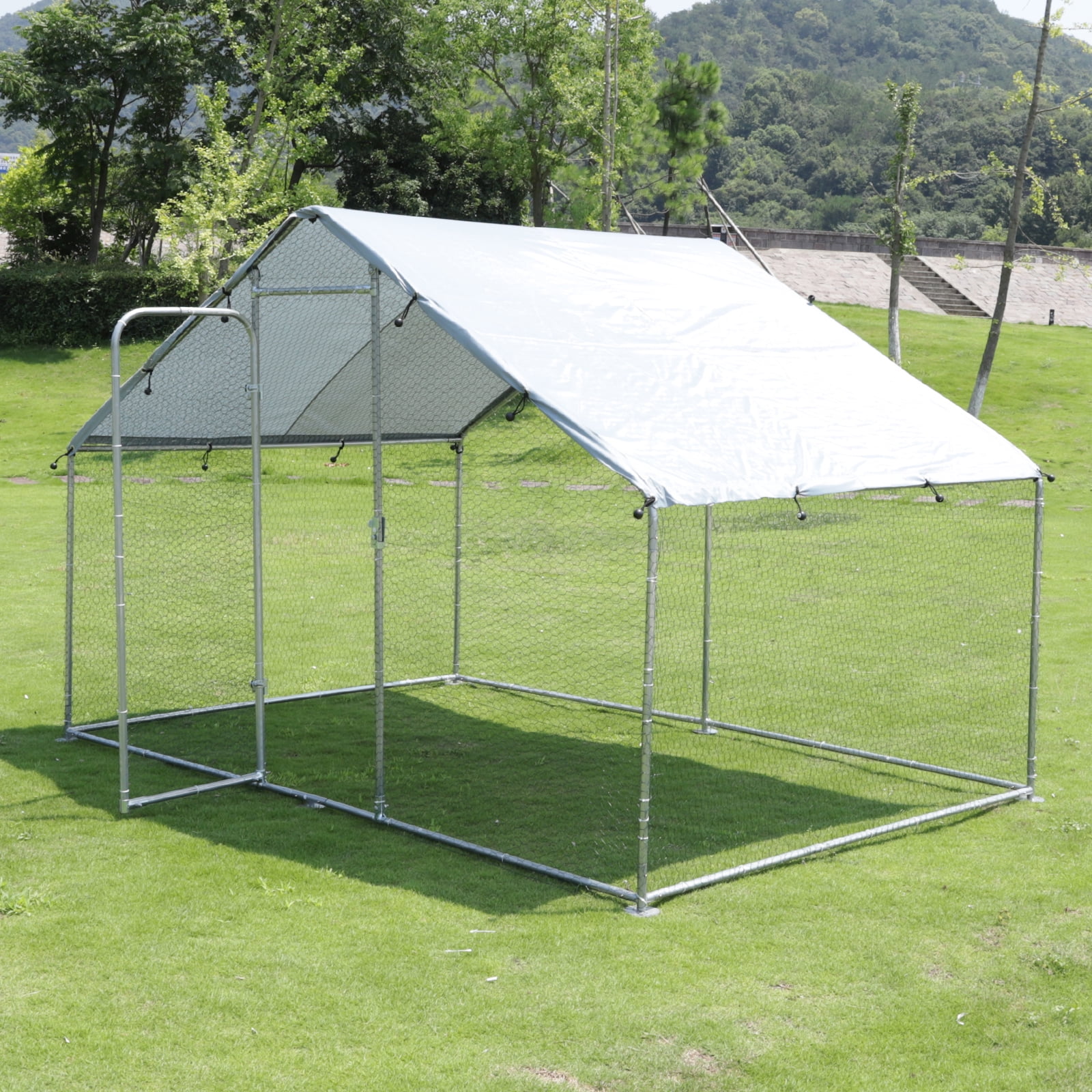 Walcut 6.5x10 ft. Large Metal Chicken Coops with Waterproof Chicken