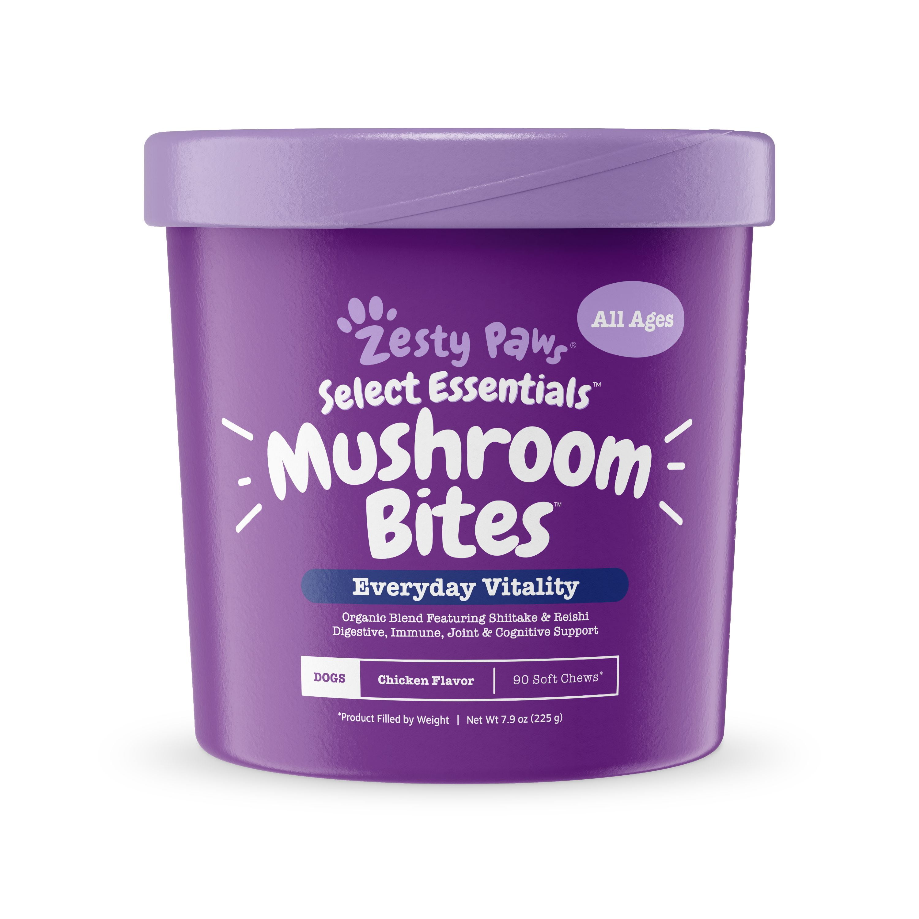 Zesty Paws Organic Mushroom Chewable Treats for Dogs, Joint & Digestive