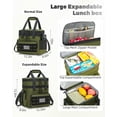 thumbnail image 3 of Holuxer Tactical Lunch Box & Lunch Bag for Men - Large Double Deck Insulated Adult Lunchbox for Work - Soft Expandable Lunch Cooler Bag for Beach Picnic Camping Outdoor Travel (Green,16L), 3 of 6