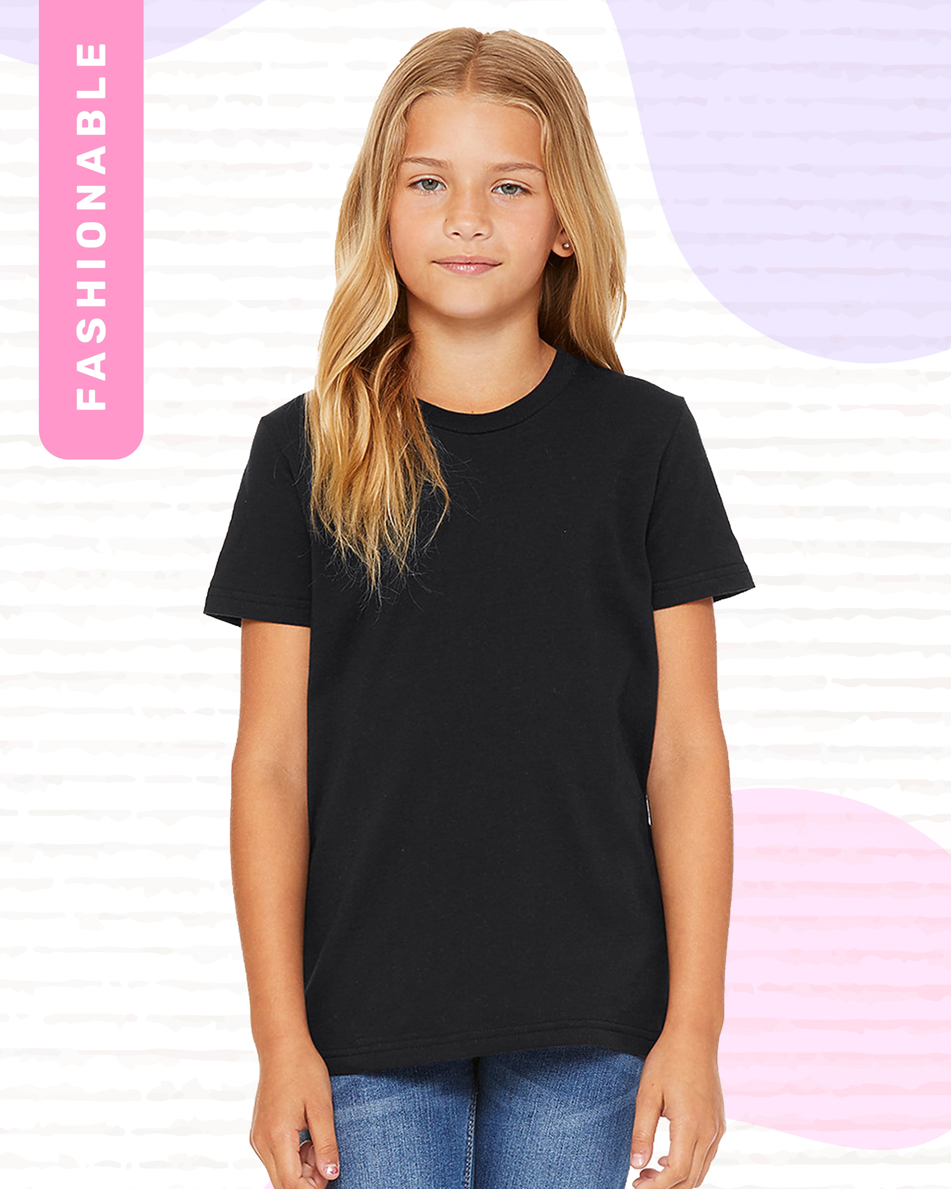Marky G Apparel Girls' Short-Sleeve Crew Neck Slim-Fit T-Shirts 100% Cotton, S, Royal/Heather/Heather(Pack of 3)