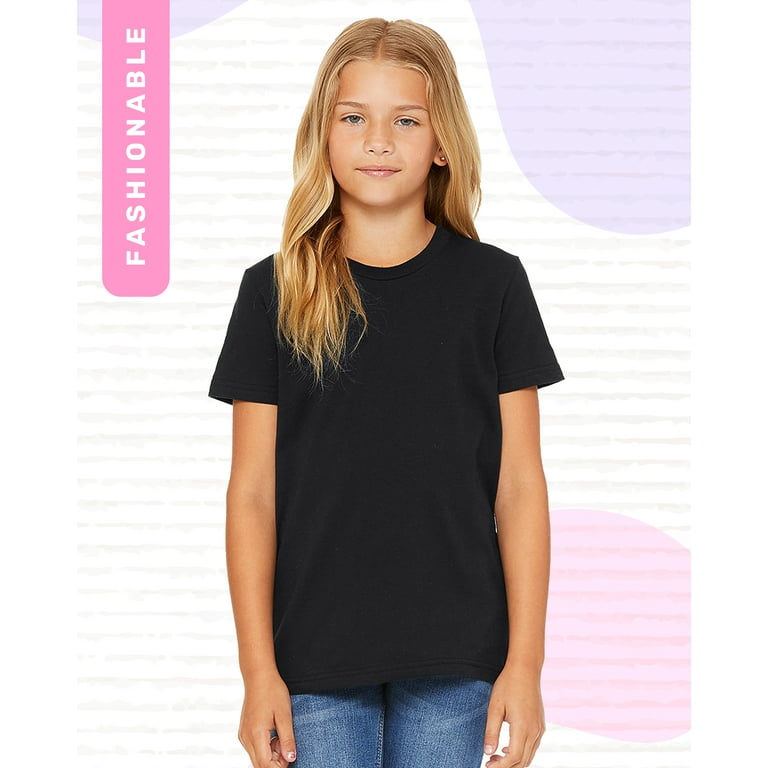 Marky G Apparel Girls' Short-Sleeve Crew Neck Slim-Fit T-Shirts