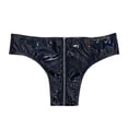 thumbnail image 7 of Lingerie for Women Glossy Zip-Front Shorts for Women Accessory for Nightwear and Themed Parties Black XL, 7 of 7