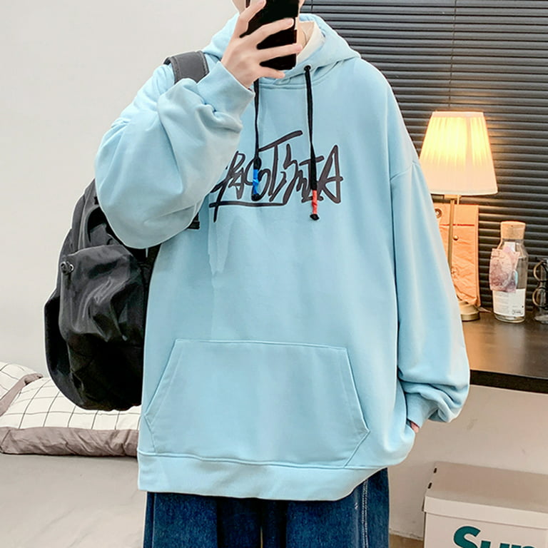 Oversized Thermal-Lined Pullover Hoodie for Men