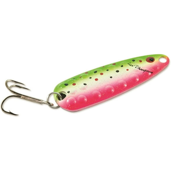 Len Thompson 13 CC Dimpled Series Spoon, 2 1/2", 5/8 oz, Candy Cane (143163), Rust-resistant, solid brass spoon